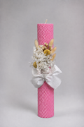 Lumânare botez Pink Bloom