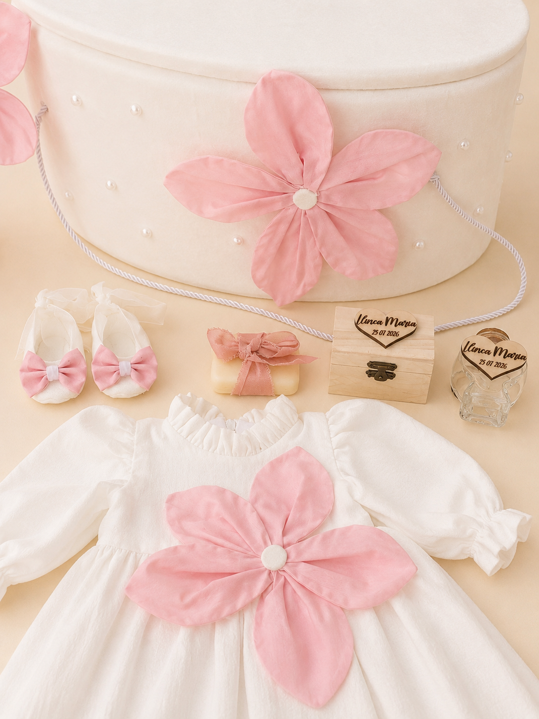 Set complet botez fetițe Pink Jade